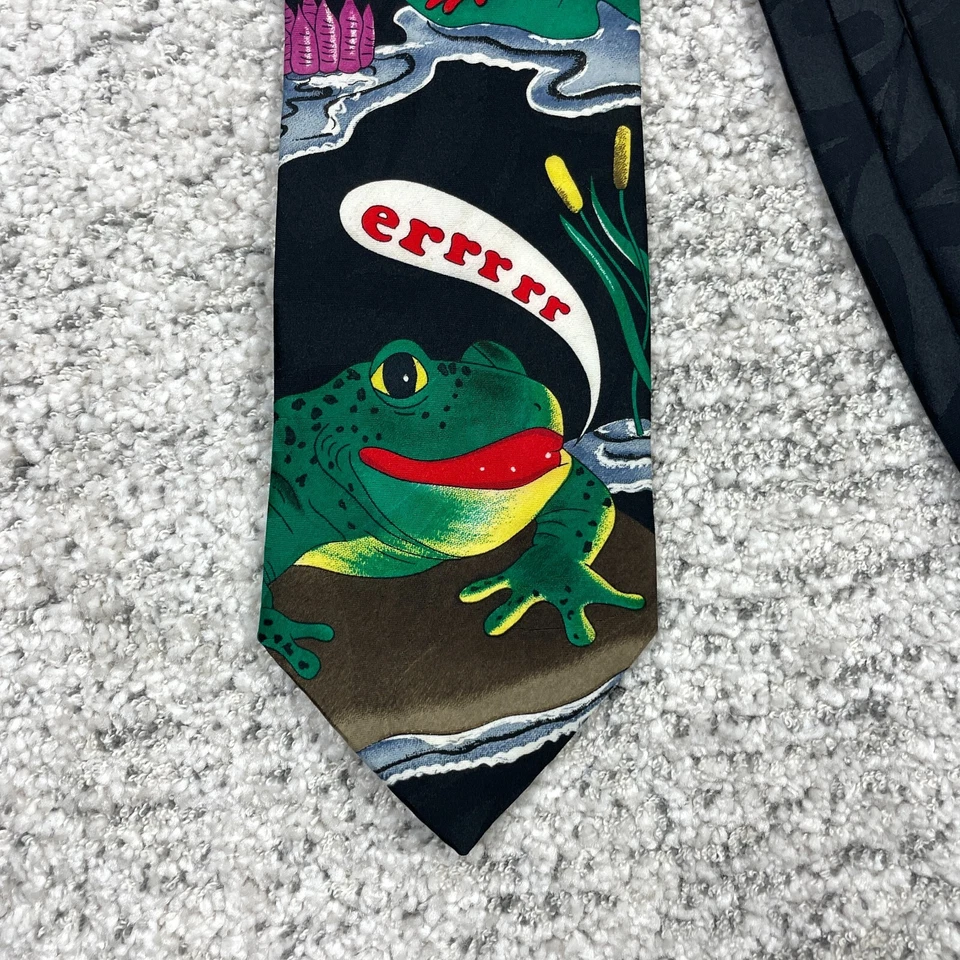 Corbata vintage Budweiser corbata ranas cerveza años 90 negra 1996 Anheuser Busch genuina Foto 2 de 4