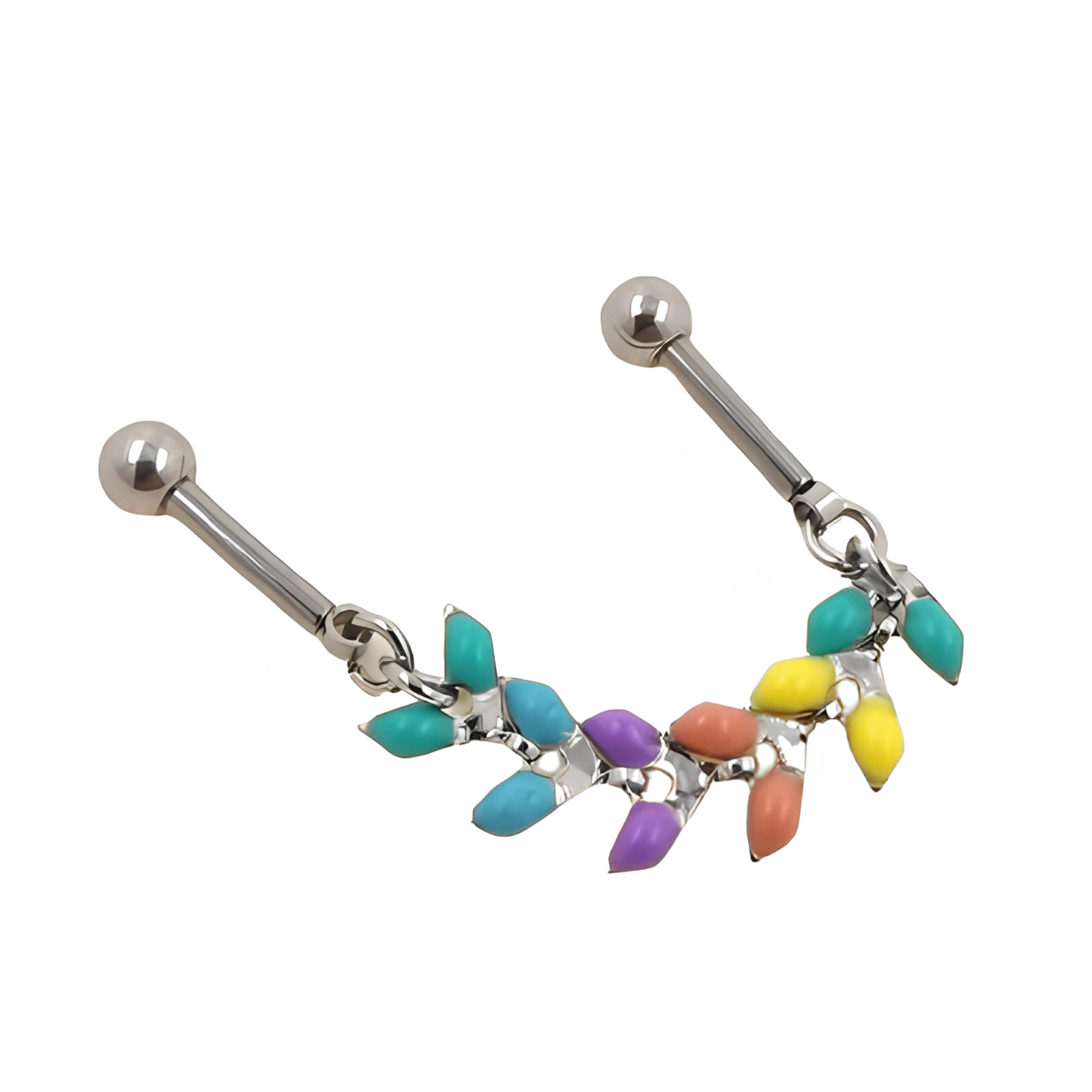 Scaffold Bar Chained Flexible Coloured Arrow Body Piercing Barbell Jewellery Bar