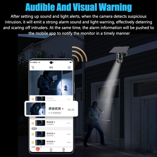 4G/WiFi 1080P HD Solar Power PTZ IP Camera Security CCTV Waterproof Outdoor Cam - Picture 12 of 24