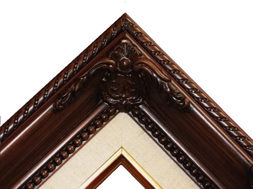 Marco de retrato de estudio de boda forro de lino marrón ornamentado B5BL - Imagen 1 de 3