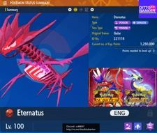 Pokemon Scarlet/Violet ✨ SHINY ETERNATUS Lv.100 LEGENDARY 6IV Timid w Masterball