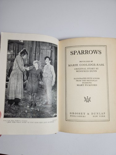 1926 "SPARROWS" Hardcover MARIE COOLIDGE-RASK Photoplay Mary Pickford Film Rare - Picture 7 of 10