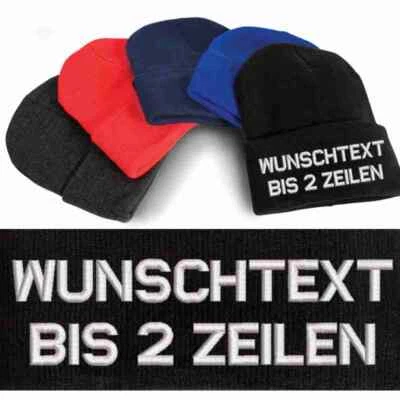 RESULT STRICKMÜTZE warm mit oder ohne Wunschtext gestickt Name bestickt Kappe Docker