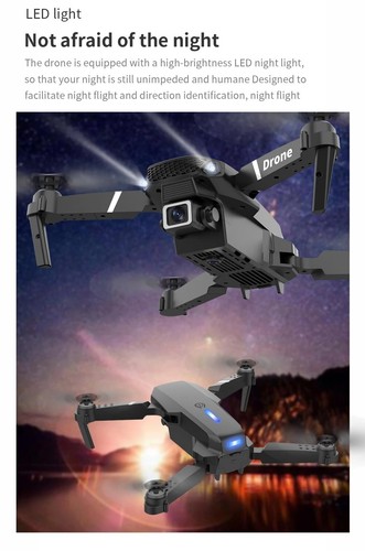 Professional Drone E88 4k wide-angle HD camera WiFi fpv height Hold Foldable RC - Picture 4 of 8