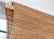 Brown Acorn Cordless Light Filtering Natural Woven Bamboo Roman Shade 35" x 64"