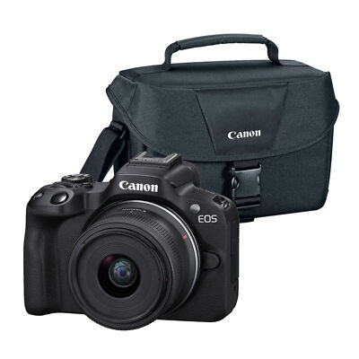 Canon EOS R50 Mirrorless Camera 18-45mm Lens Eos 200ES Bag (Black