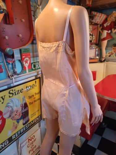 True Vintage 1920s Flapper Step In Teddy Art Deco Roaring Twenties 20s Slip L/XL - Picture 3 of 23
