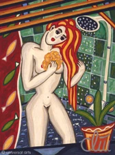 JACQUELINE DITT - Girl Showering A2 Large PRINT Nude Girl Erotic Pin Up