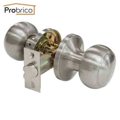 3PK Probrico Hallway Closet Frensch Door Satin Nickel Passage Door Knob Handle
