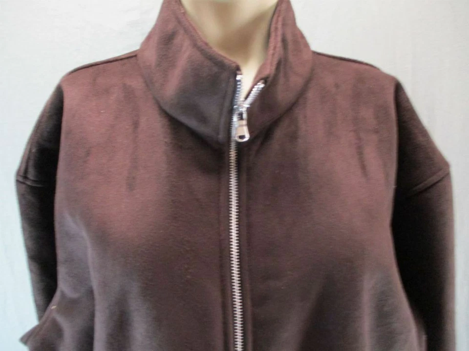 Jaqueta básica Tommy Hilfiger tamanho 2XL masculina marrom zíper completo camurça sintética GR6534 - Imagem 2 de 4