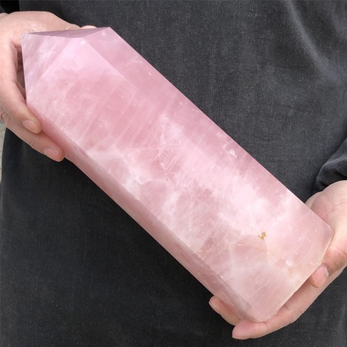 9.46LB Natural Rose Quartz Crystal Obelisk Wand Point Cystal Reiki Tower Heal - Picture 3 of 16