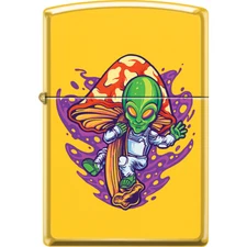 Zippo Vibrant Yellow Alien Mushroom Design