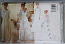 Butterick 4773 Pattern Bridal Gown Wedding Dress Train Bows Uncut Misses 6 - 12