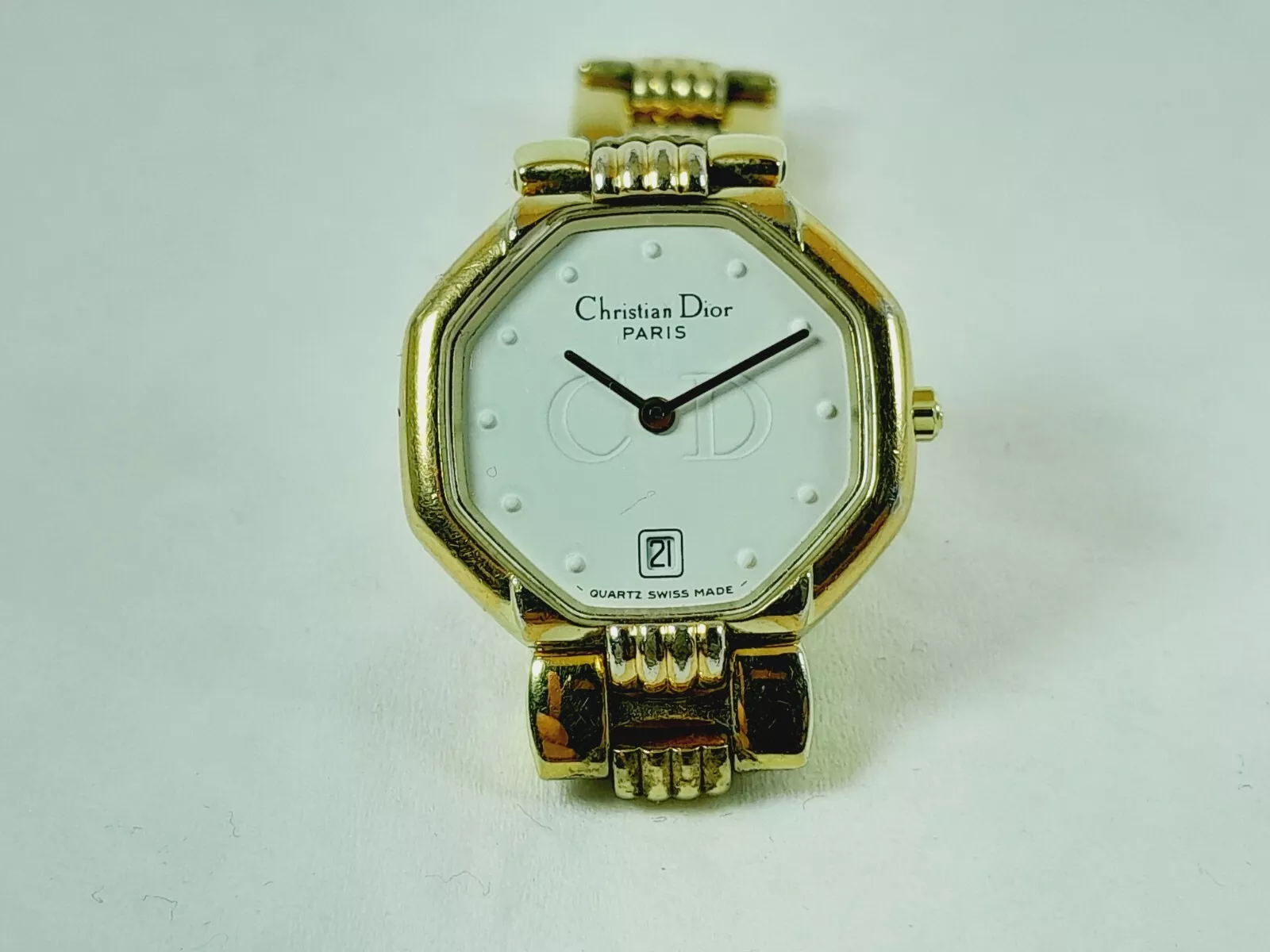 MONTRE FEMME VINTAGE CHRISTIAN DIOR 48.153 PLAQUÉ OR QUARTZ