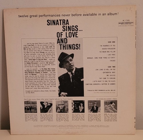 Frank Sinatra Sings...Of Love And Things -1962- Capitol W-1729 - USA *NM/NM-* - Picture 2 of 6