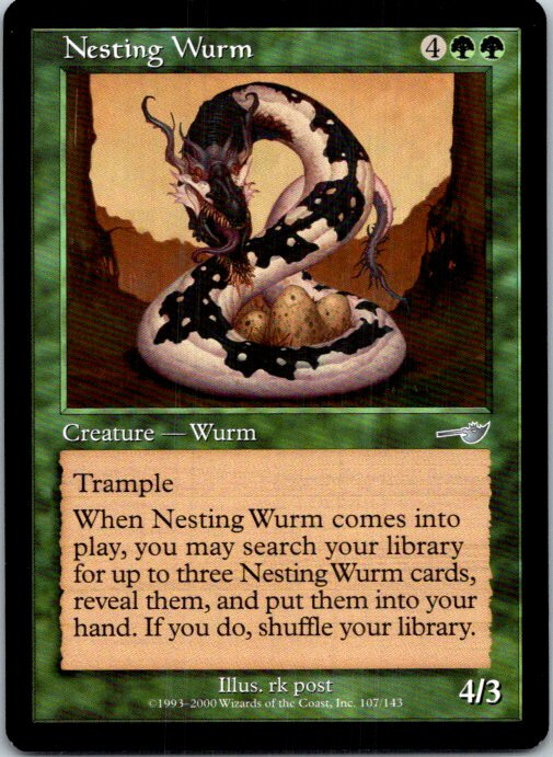 Nesting Wurm Magic The Gathering Nemesis Near Mint