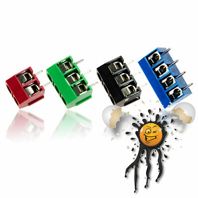 4 x Schraubklemme Schraub- Screw- Terminal Block 5.08mm 2- 3- 4- polig 4 Farben
