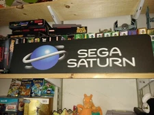 Sega Saturn Display, Aluminum Sign, 6" x 24"