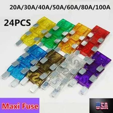 24x Car Max Blade Fuse 20-100 Amp Mixed Assortment Kit With opp bag High Quality
