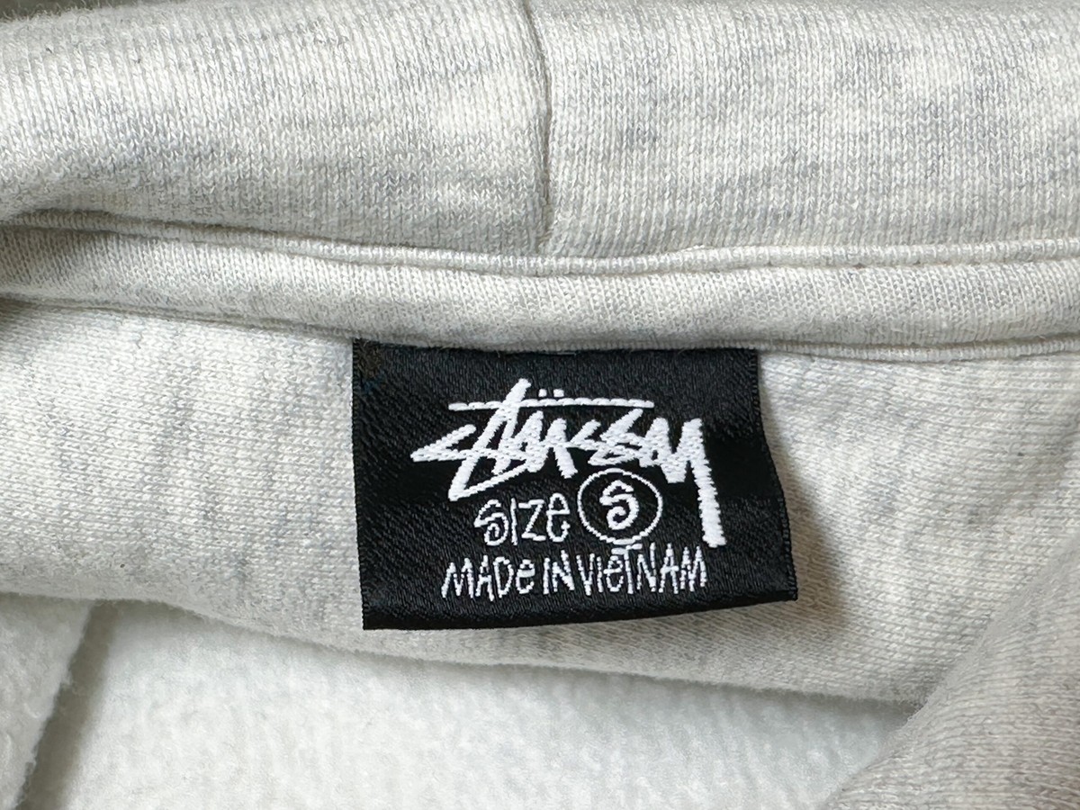 Stussy Ash Heather 8 Ball Embroidered Logo Hoodie Sweatshirt