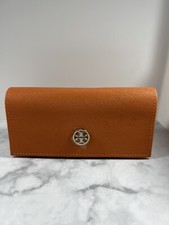 Tory Burch Sunglasses Eyeglasses Leather Case gold logo magnetic Purse Style