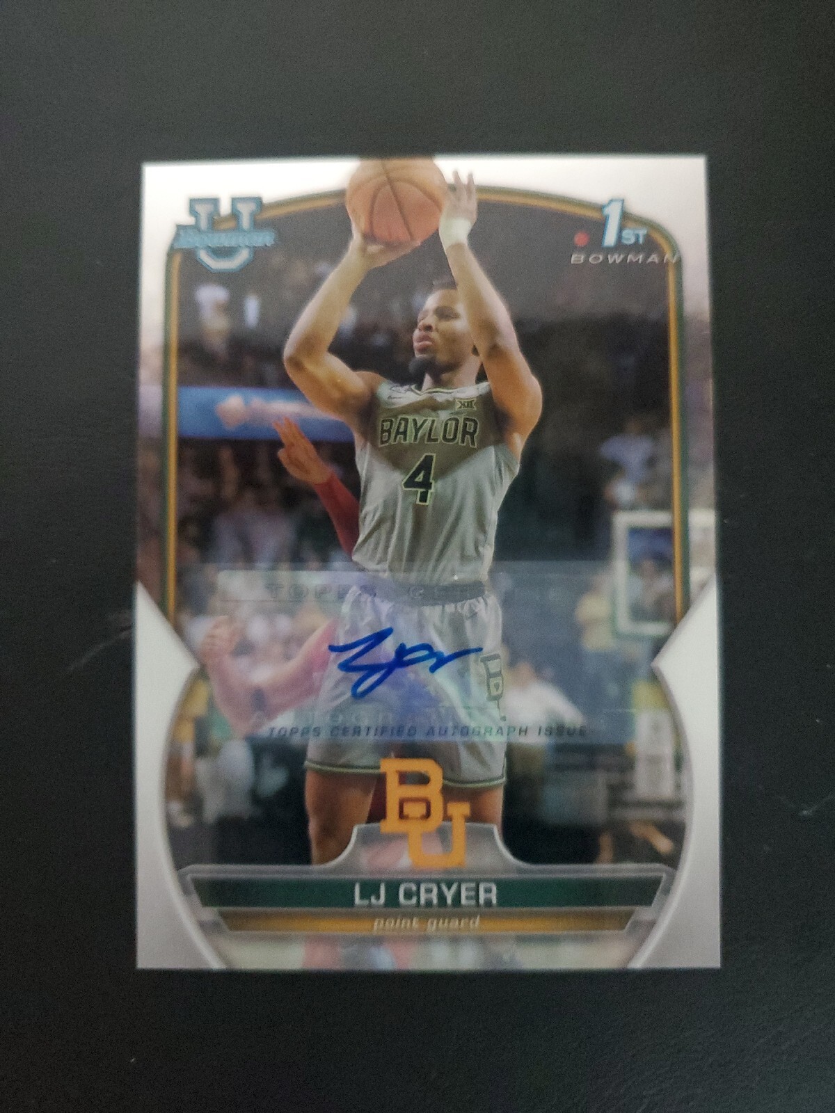 LJ Cryer 2023 BOWMAN CHROME U 1ST Autograph #87 Baylor Bears Houston Cougars NMT