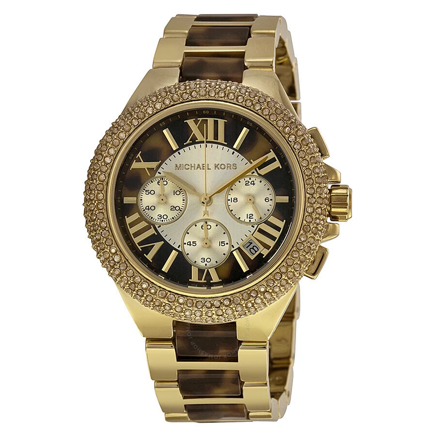 Orologio Cronografo Michael Kors Camille Donna Tono Oro Tartaruga MK7269
