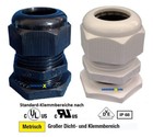 Kabelverschraubungen metrisch PA6 VDE UL* IP68 KVPA Polyamid Kabelverschraubung