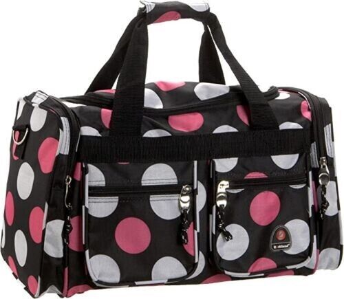 Rockland Multi/Pink Dot Duffel Bag - PERSONALIZED FREE! DIAPER BAG - Picture 1 of 6