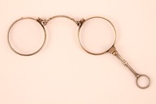 Antique Silver Folding Reading Opera Eye Glasses Lorgnette Spectacles