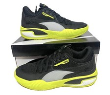 Puma Men  s Court Rider  Black/Yellow Alert  Basketball Sneakers 195064-03 
