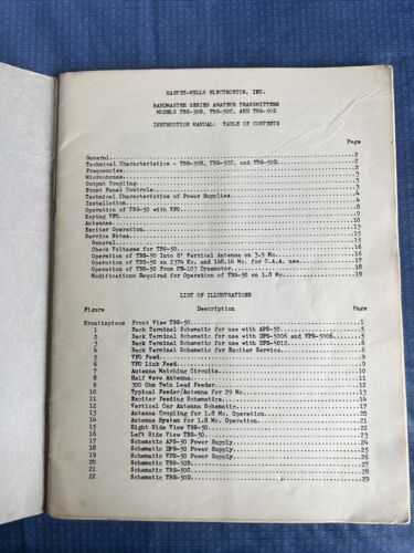 HARVEY WELLS Bandmaster Amateur Transmitters Model, TBS-50B/50C/50D Manual Orig - Zdjęcie 3 z 16