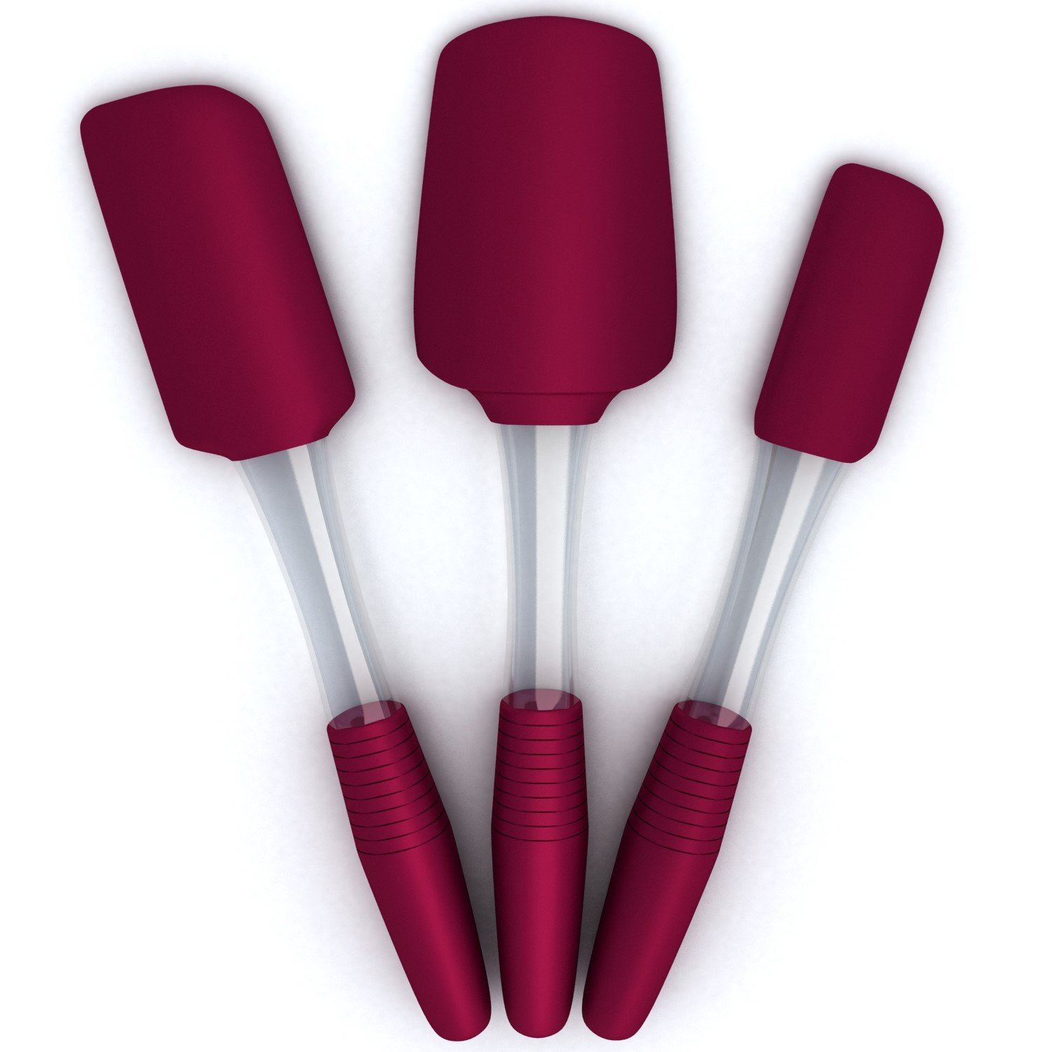 Ultra Premium 3 Pc Silicone Spatula Set, Ergonomic Long Palm Handle Grip w Ha...