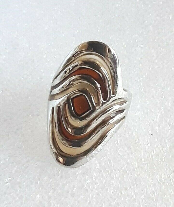 Bague Argent Panier Long – Touche émail – Taille 58 (18,5 Mm) – Vintage