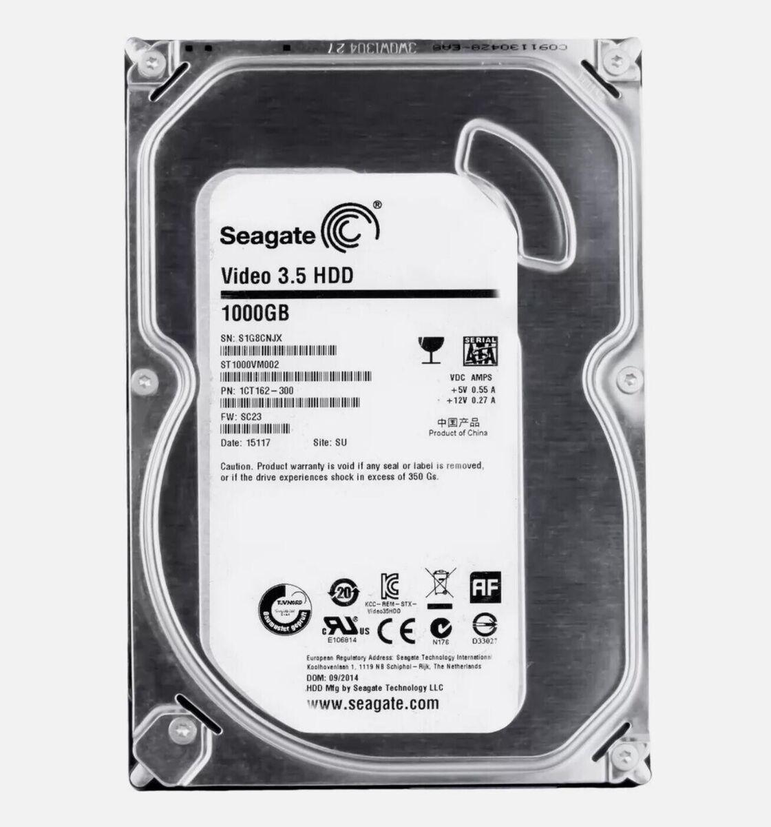 Seagate Pipeline HD 1TB, Internal, 5900RPM, 3.5 Seagate Pipeline HD 1TB, Internal, 5900RPM, 3.5