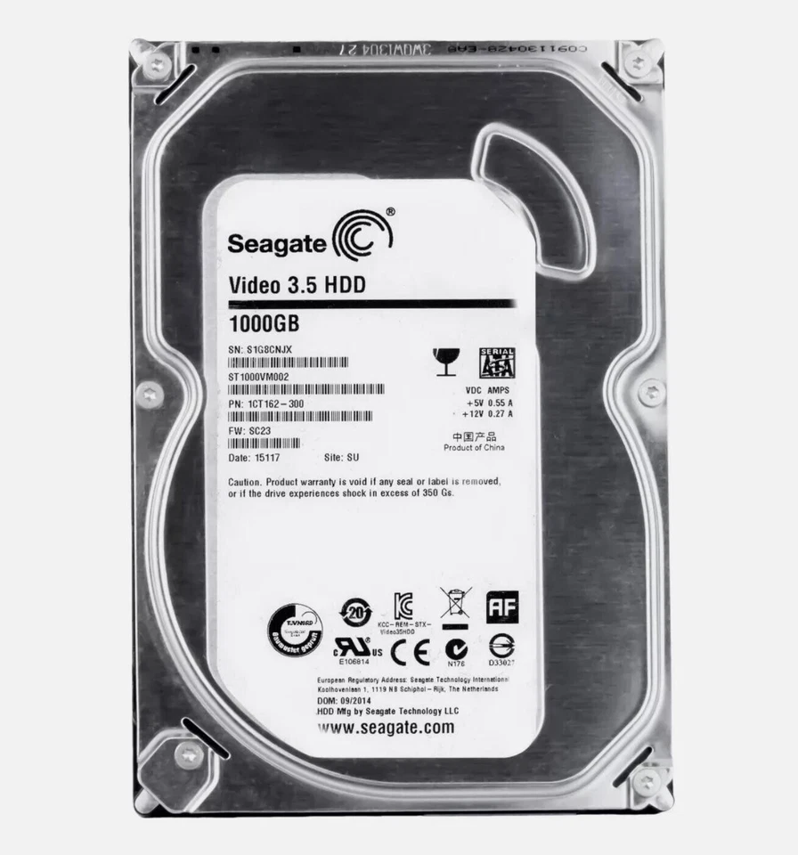 Seagate ST1000VM002 Pipeline HD 5900RPM 1TB SATA 3.5" PC CCTV DVR HDD Hard Drive - Image 2 of 4