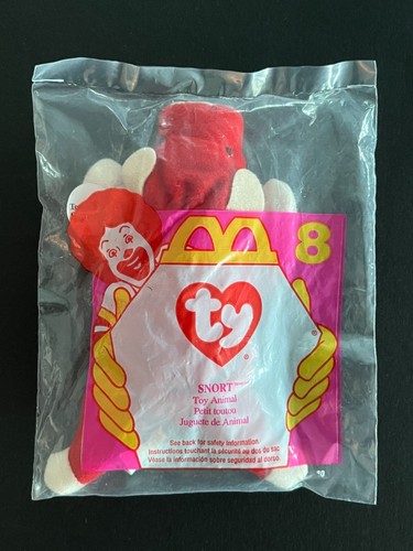 McDonald's Happy Meal Toy - TY Teenie Beanie Babies #8 Snort The Bull SEALED - Foto 1 di 2