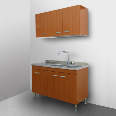 Mobile Cucina Sottolavello 3 Ante Bianco Con Lavello Inox - 120x50x81 Cm, Made In Italy - Foto 7