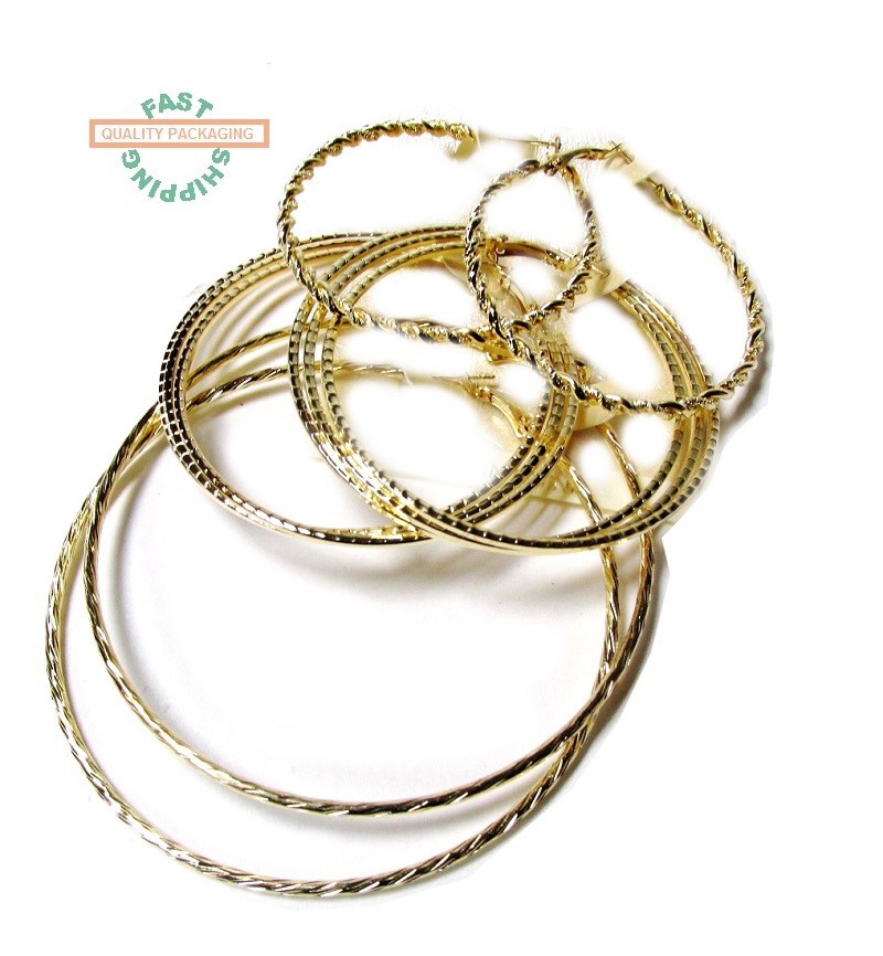 Hoop Earrings GOLD TONE - 3 Pair- 3 Sizes Included  - ORDER BY 10 AM !!!-image