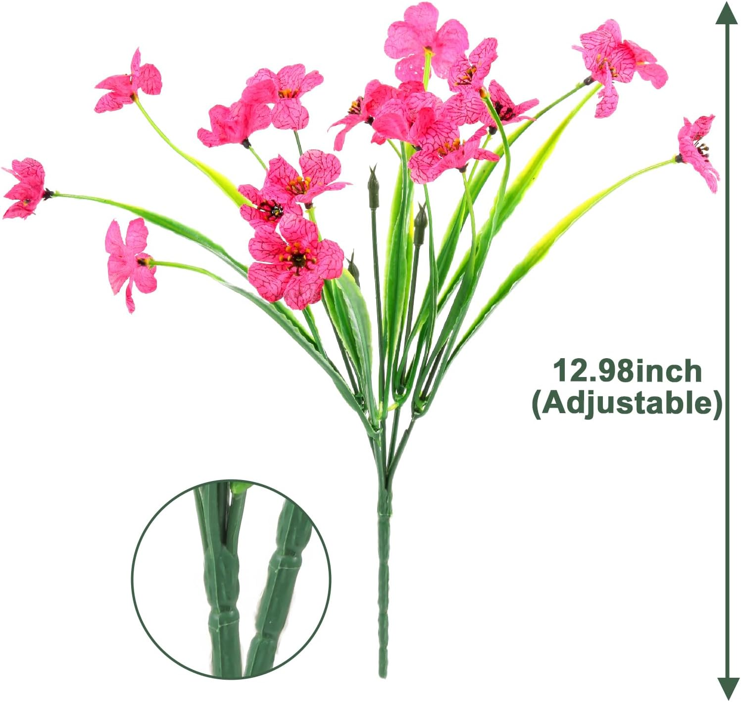 22 Bunches of Outdoor Artificial Flowers, UV Resistant Fake Flowers