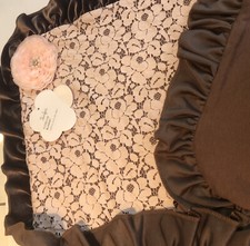 Purr fect baby blanket by haute baby Cocoa Chic Pink Lacey On Brown New Boutique