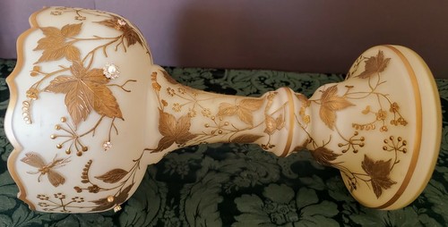 MOSER 1880's Huge Center Piece Opaline Cased Gold Gilded Mantel Art Glass Piece - Picture 5 of 13
