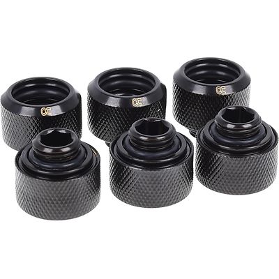 Alphacool Eiszapfen 16mm HardTube Anschraubtülle G1/4, Schrauben-Set, schwarz