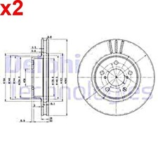 2X DELPHI Bremsscheibe Für SUBARU Impreza Legacy I II III 26310AC06A