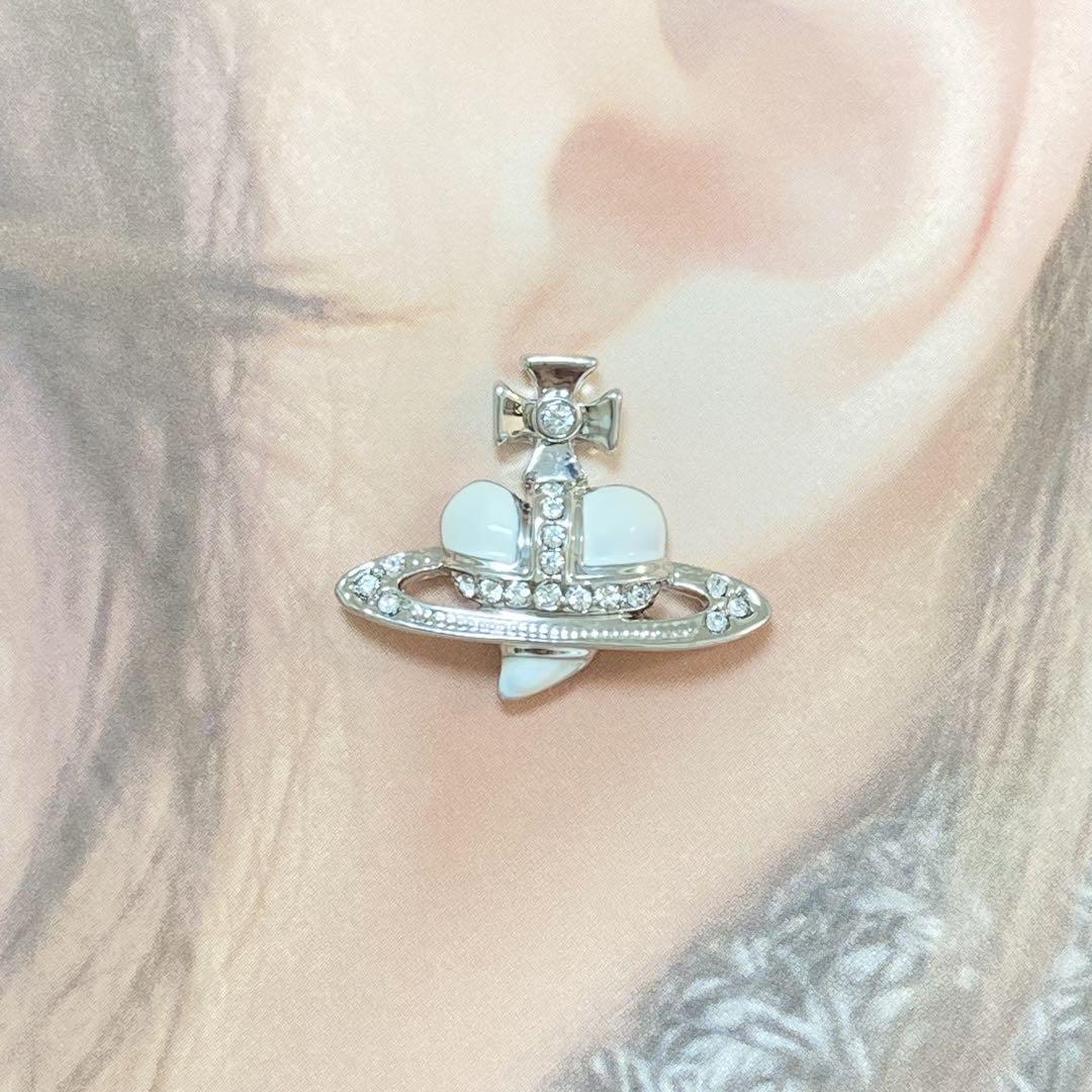 Vivienne Westwood Earrings Pierce Diamante White 2.5 cm w
