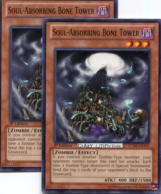 2 X YUGIOH SOULABSORBING BONE TOWER 1ST ED COMMON NM/MINT LCJWEN193