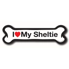 Magnet Me Up I Love My Sheltie Dog Bone Car Magnet - 2x7 Dog Bone Auto Truck Dec