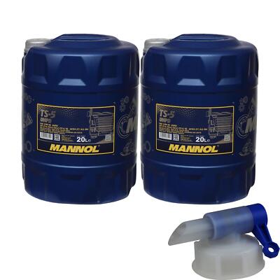 2x 20 Liter MANNOL Motoröl TS-5 UHPD 10W-40 API Engine Oil Öl inkl. Auslaufhahn
