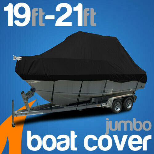 Heavy-Duty, Marine Grade 19ft-21ft / 5.8m-6.4m Trailerable Jumbo Cover - Black - Picture 1 of 4