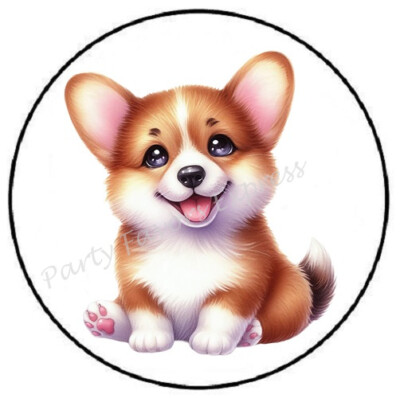 CORGI DOG ENVELOPE SEALS LABELS STICKERS PARTY FAVORS